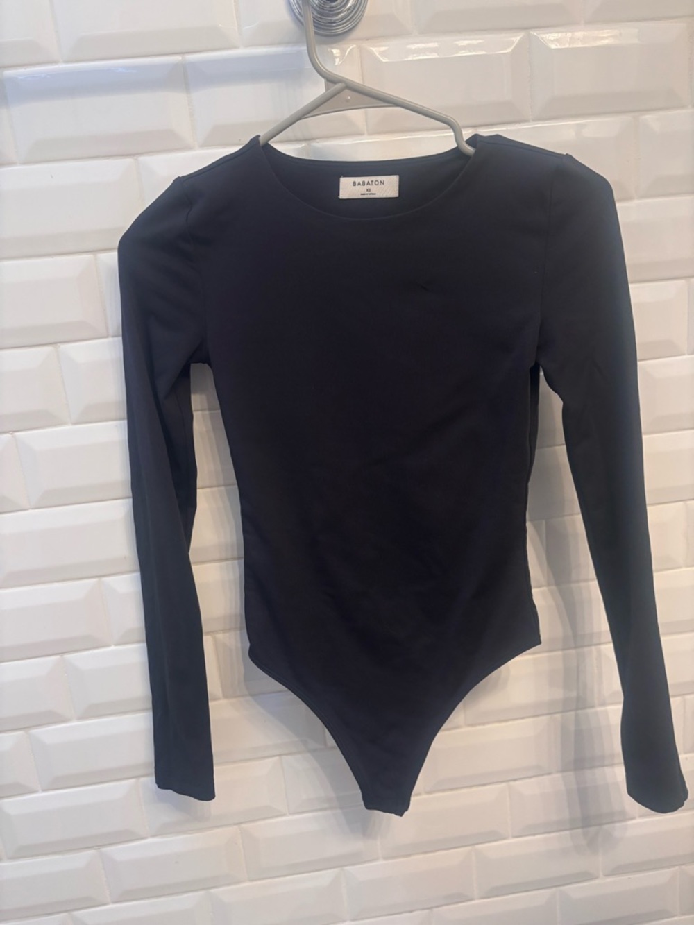Babaton black Long Sleeve Crewneck Bodysuit